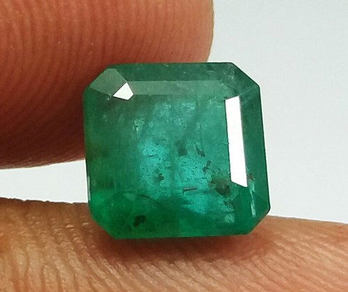 Gemas sueltas esmeralda esmeralda de corte cuadrado natural de 2,90 quilates verde 8 mm - Imagen 3 de 9