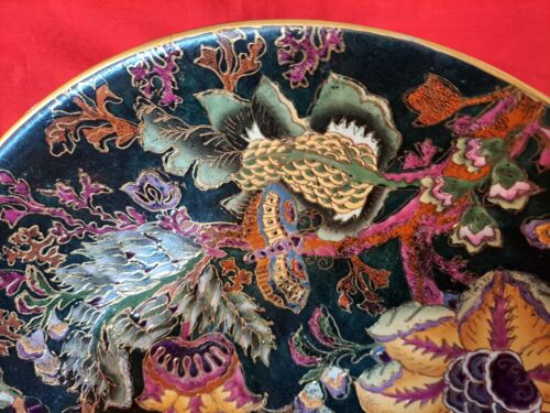 SATSUMA JAPAN 30CM DIAM. HAND PAINTED GILT MORIAGE DECORATED FLORAL LARGE PLATE - Picture 7 of 9