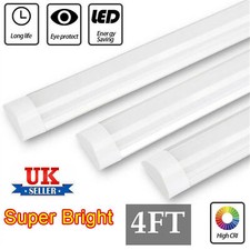 LED Batten Tube Light 40W 120cm Linear Ceiling Tube Wall Shed Lamp Cold White UK