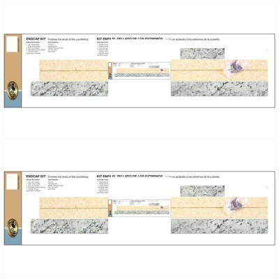Hampton Bay Laminate Endcap Kits for Countertop in White Ice Etching (Set of 2)
