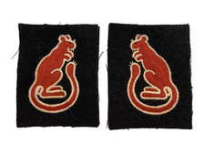 British Army WWII 7th Armoured Division cloth sleeve patches Desert Rats Badge.