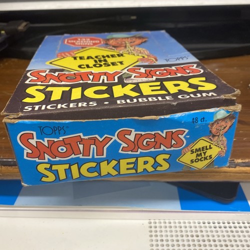 Vintage 1986 Topps Snotty Signs Stickers Sealed Box 48 Ct. Open Box Complete - Picture 6 of 8