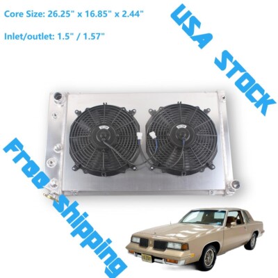 4 Row Aluminum WIth Fan Shroud Radiator For 1978-1987 Oldsmobile cutlass supreme