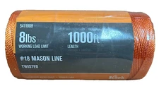 1000 FT #18 Mason Line Twisted Cord Chalk Seine Twine String Orange Construction