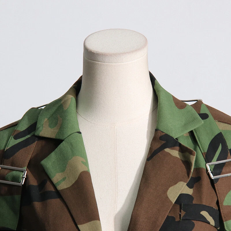 2024 Primavera Otoño Ropa de Calle Moda Camuflaje Calce Ajustado Blazer Abrigos Abrigos Foto 4 de 4