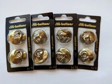 Dill Buttons (1731) Lot Of 4. Made In Germany. 24k Gold Plated