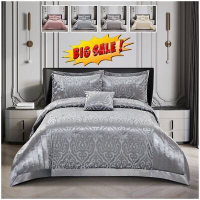 3 Stück Samt Gesteppt Tagesdecke Bettüberwurf Luxus Bettwäsche Set Double King Size*