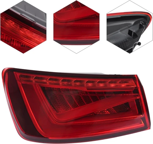 Conjunto de 1 par de luces traseras exteriores LED rojas para Audi A3 2013-2016 luz trasera coche - Imagen 5 de 7