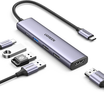 UGREEN Revodok USB C Hub, 5-in-1 USB C Adapter with 4K HDMI, 100W Power Delivery