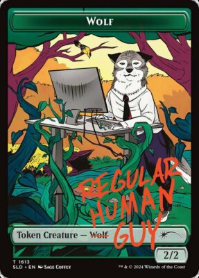 [1x] Wolf Token (1613) - Foil Near Mint, English Secret Lair MTG Magic