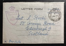 1944 Polish Forces Army In England Feldpost Letter Cover To Edinburgh Scotland