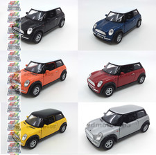 MINI COOPER 1:38 SCALE WELLY DIECAST PULLBACK yellow/black/orange/red/silver/blu