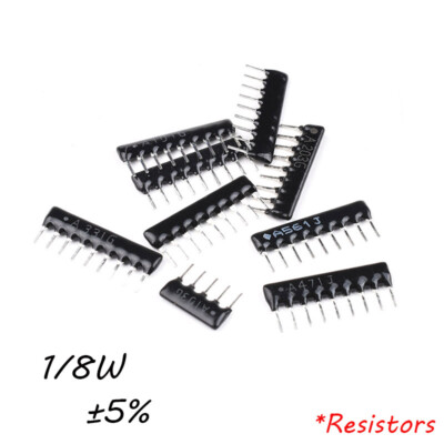 1/8W Widerstandsnetzwerk Array 5 6 7 9 Pins ±5% Resistor 100 Ohm bis 100K Ohm