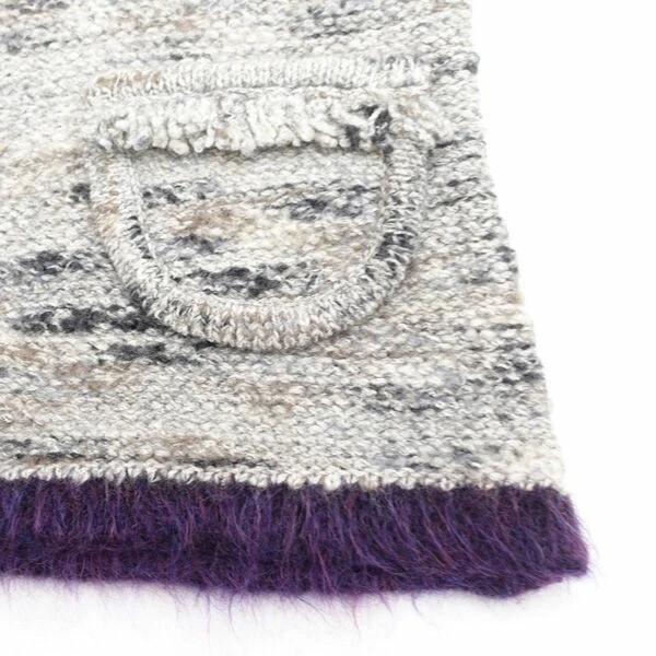 CHANEL Cardigan Maglia Frange Giacca Blouson Donna Taglia 38 Lana Grigio Viola Logo