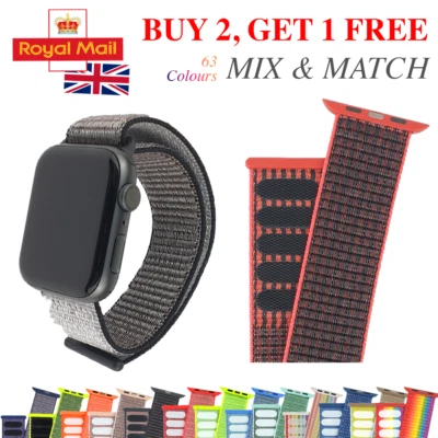 For Apple Watch Fabric Nylon Loop Strap Sports Band Series 10 9 8 7 6 5 4 3 SE