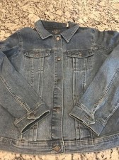 Lee Riders Women Large L Blue Denim Jean Button Jacket