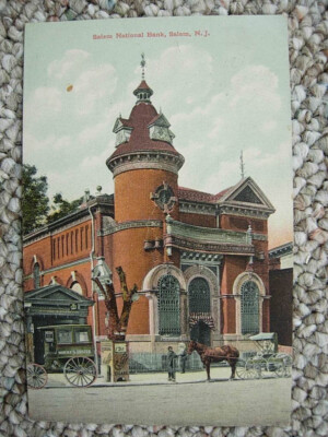 SALEM NJ-NATIONAL BANK-CIGAR-TOBACCO STORE-DELIVERY WAGON-NEW JERSEY
