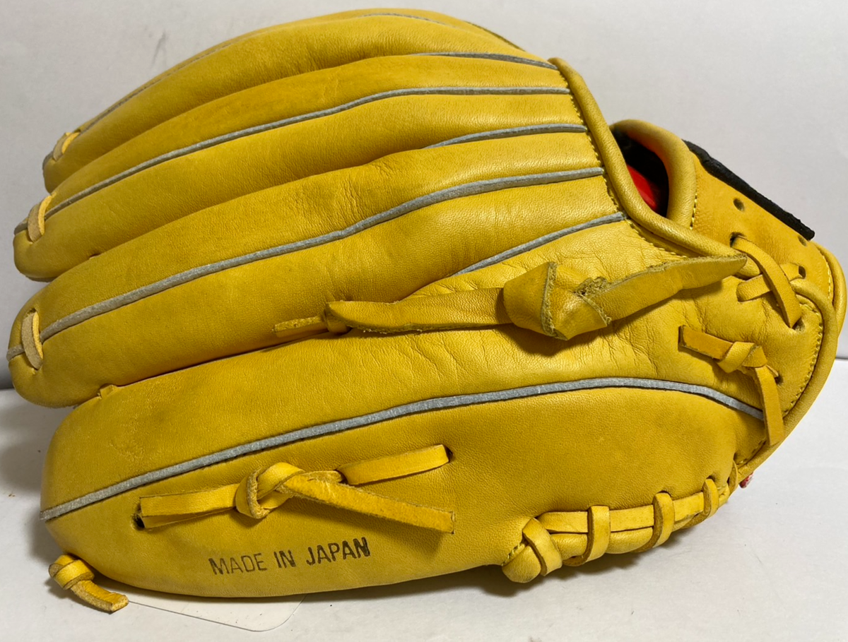 ZETT Baseball Vintage Glove Yellow Natural Leather with Tags