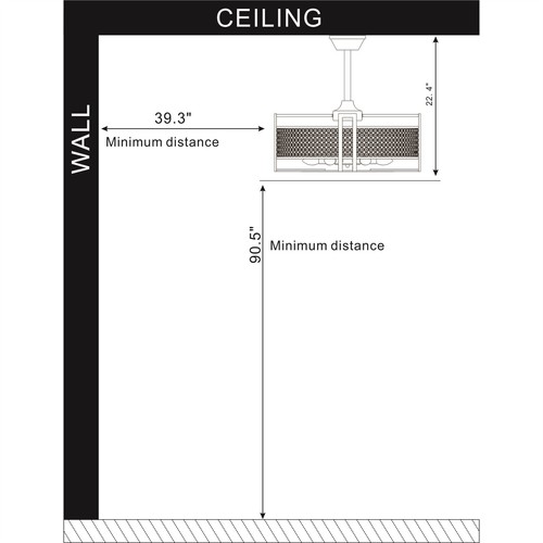 Jovanni 23 Inch Chrome Finish Ceiling Fandelier Crystal 6-Light with Remote - Picture 5 of 15