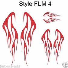Flame Vinyl Decals Set Of 6 - 3 Sizes - 18 12 6- Select Color - Set Flm4 Flame Vinyl Decals Set Of 6 - 3 Sizes - 18 12 6- Select Color - Set Flm4
