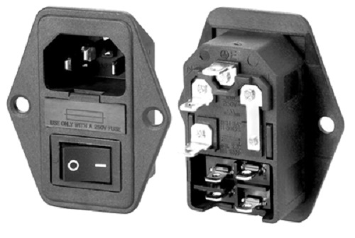 IEC Fused and Switched Chassis Inlet Panel Mounting UK Stock IEC Socket