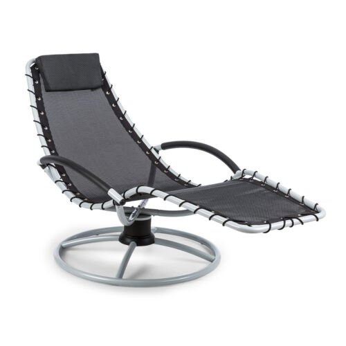 Leżak wahadłowy Leżak ogrodowy Leżak Relax Leżak Krzesło bujane PVC Czarny - Zdjęcie 1 z 10