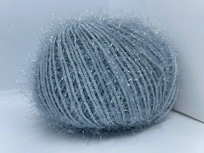 ICE YARNS Sparkle Soft Grey 68303 Ice Yarn Metallic Lurex Nylon Eyelash Yarn 50g 153y