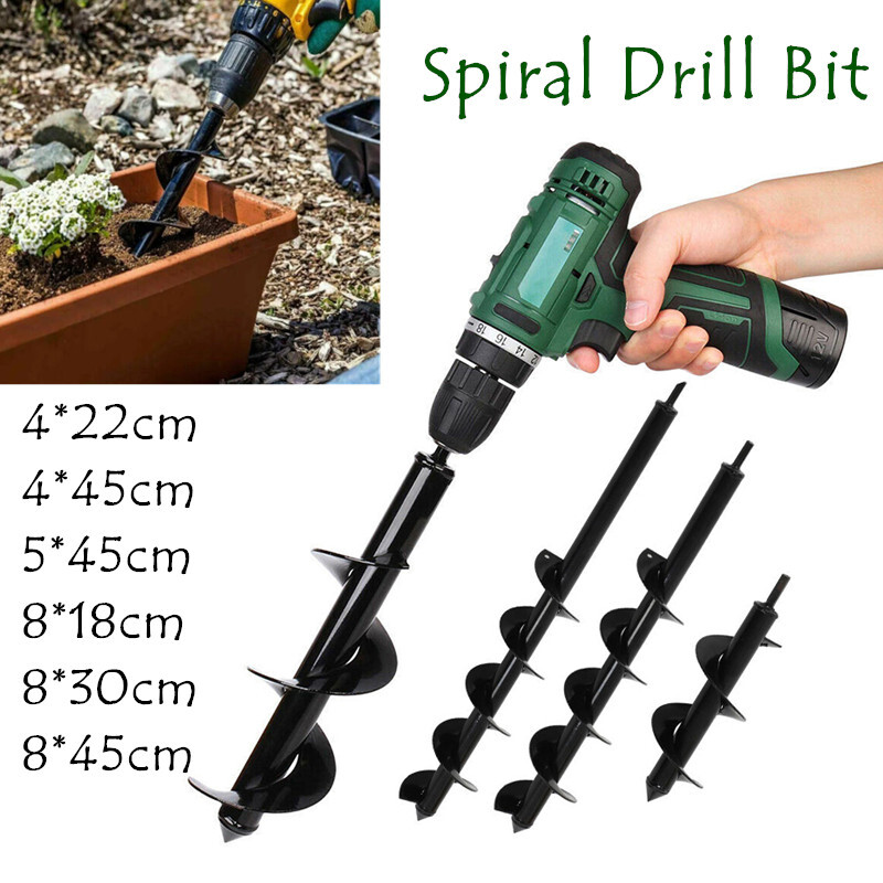 Auger Drill Bit for Planting Garden Spiral Hole Drill and Bulb Planter