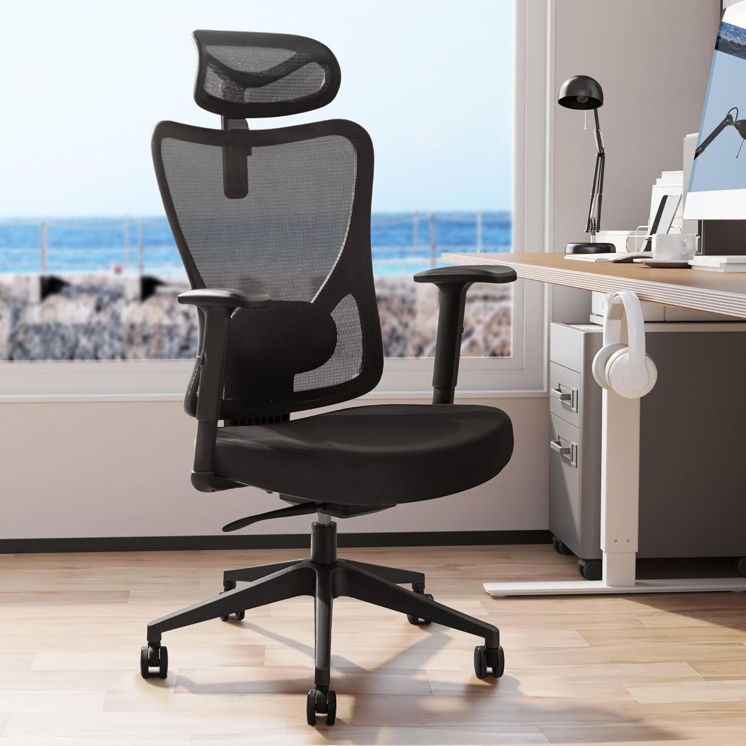 Ergonomic Office Chair High Back Desk Chair w/Headrest Executive Computer Chair