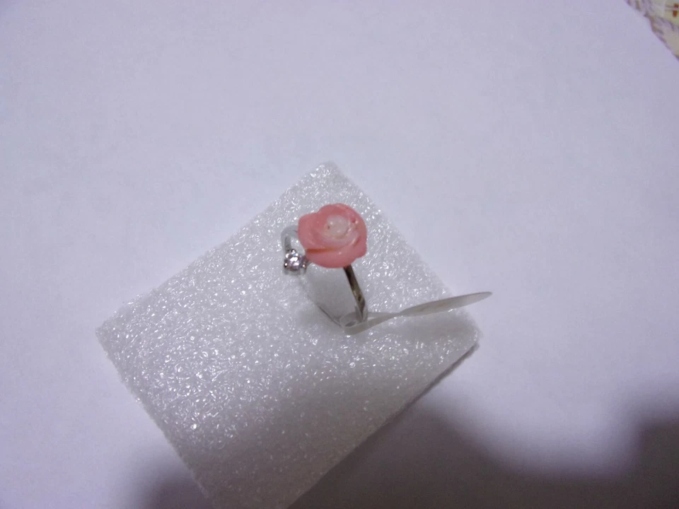 anello in argento 925 con corallo naturale - Immagine 2 di 3