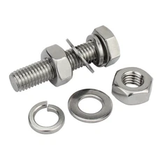 20Set M5x20 304 Stainless Steel Hex Bolts, Fully Thread Screws Nut Washer Set