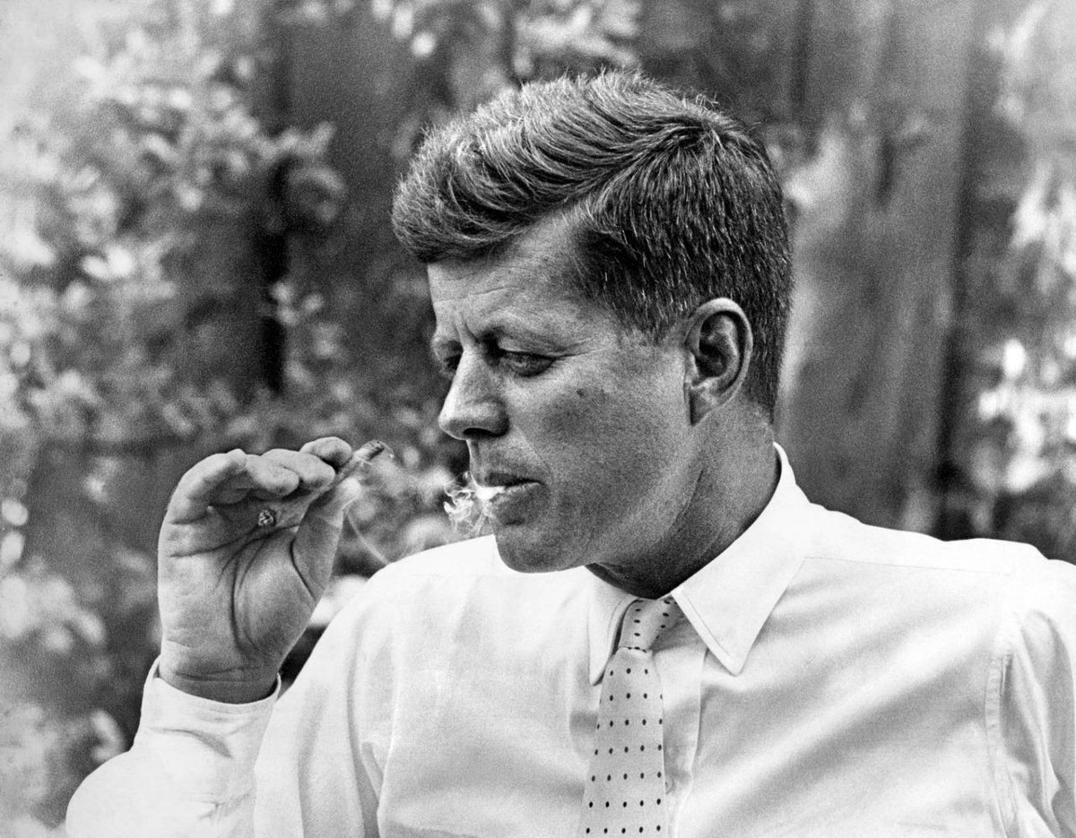 JOHN F KENNEDY SMOKING CIGAR GLOSSY POSTER PICTURE PHOTO PRINT jfk jack 3866