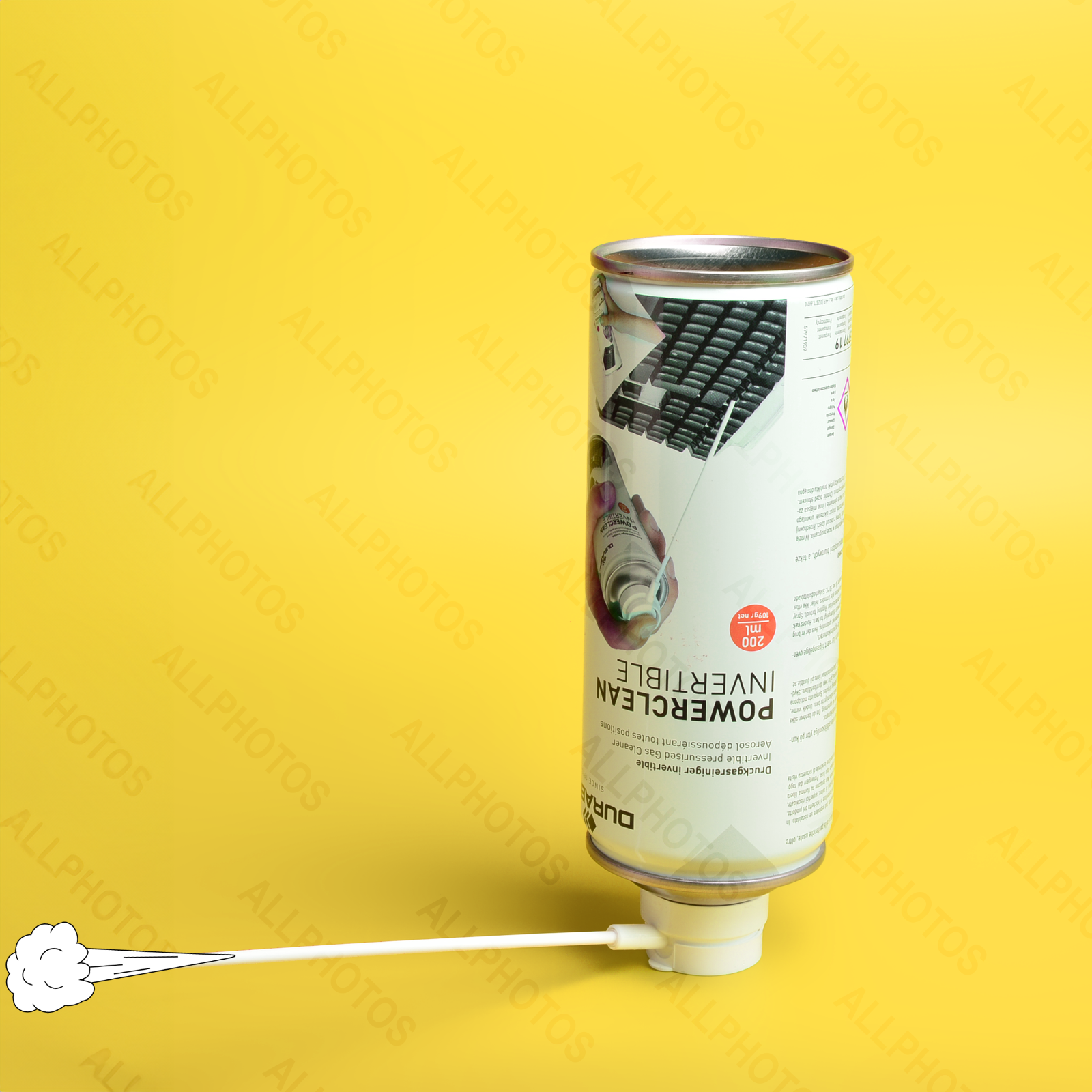 Durable POWERCLEAN Invertible Compressed Air Duster Keyboard PC Cleaner | 200ml - Image 2