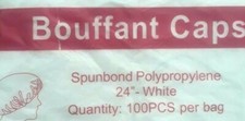 100 Pcs Disposable SAVE 3 Hair Net White Bouffant Cap 24" Head Cover Trboxtapes
