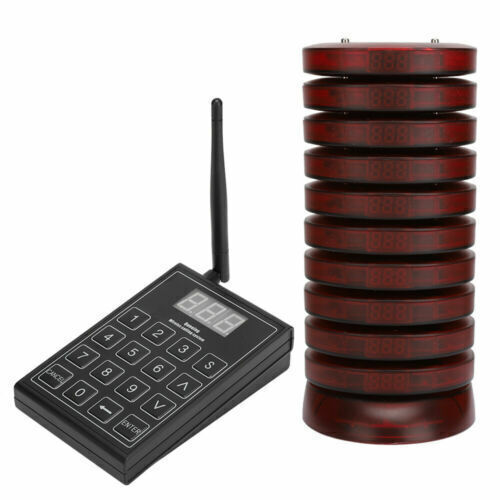 Restaurant Wireless Paging Queuing System Coaster Pagers 10/20/30 Wait Buzzers - Picture 10 of 15
