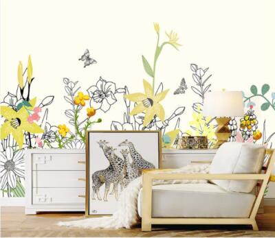 3D Yellow Flower E3118 Wallpaper Mural Paper Wall Print Indoor Murals CA Erin
