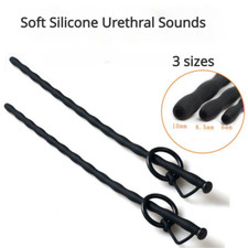 A Hollow Silicone Sound Penis Plug Stretcher Urethral Rod Thru-Hole Dilator Men