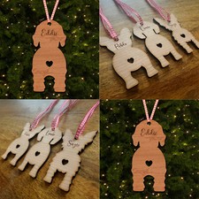 Goldendoodle Dog Bauble Dog Bum Ornament Personalised Chrsitmas Tree Decoration
