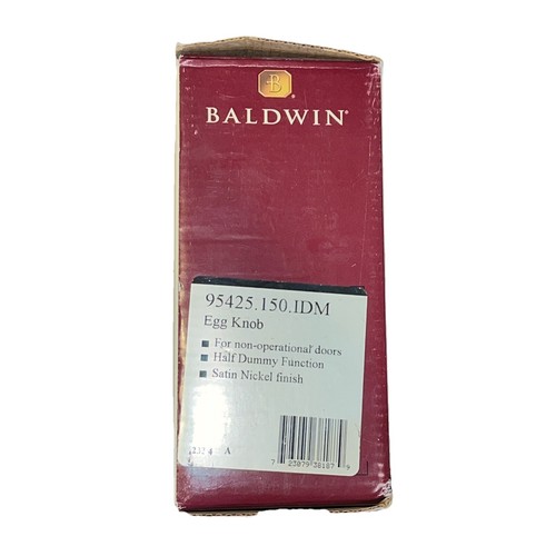 Baldwin Satin Nickel Hardware - Premium Dummy Trim 95425.150.IDM Classic Knob - Picture 4 of 5