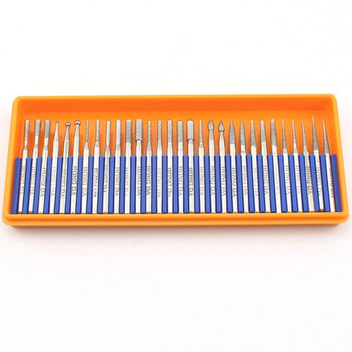 30Pcs Diamond Grinding Head Set Carving Burr Bits Shank 2.35mm Nail Care Tools - Picture 6 of 13