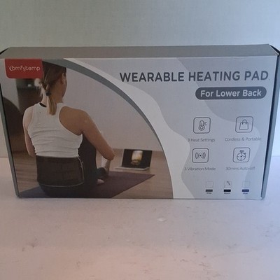 Comfytemp Wearable Back Heating Pad Temp Settings Auto Shut-Off Black/Gray