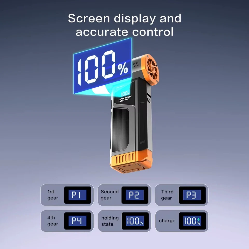Mini Soffiatore di Aria Elettrico Portatile Potente 150.000RPM 3 Velocità e LED - Bild 3 von 4
