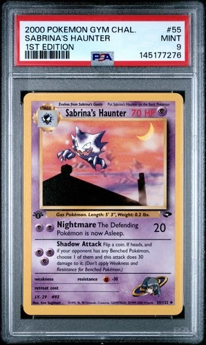2000 POKEMON GYM CHALLENGE 1ST EDITION #55 SABRINA'S HAUNTER PSA 9