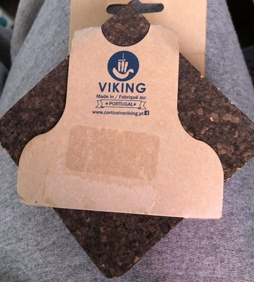 NEW - Viking 10 Piece Set of Cork Square Trivets - Coasters Made in Portugal New