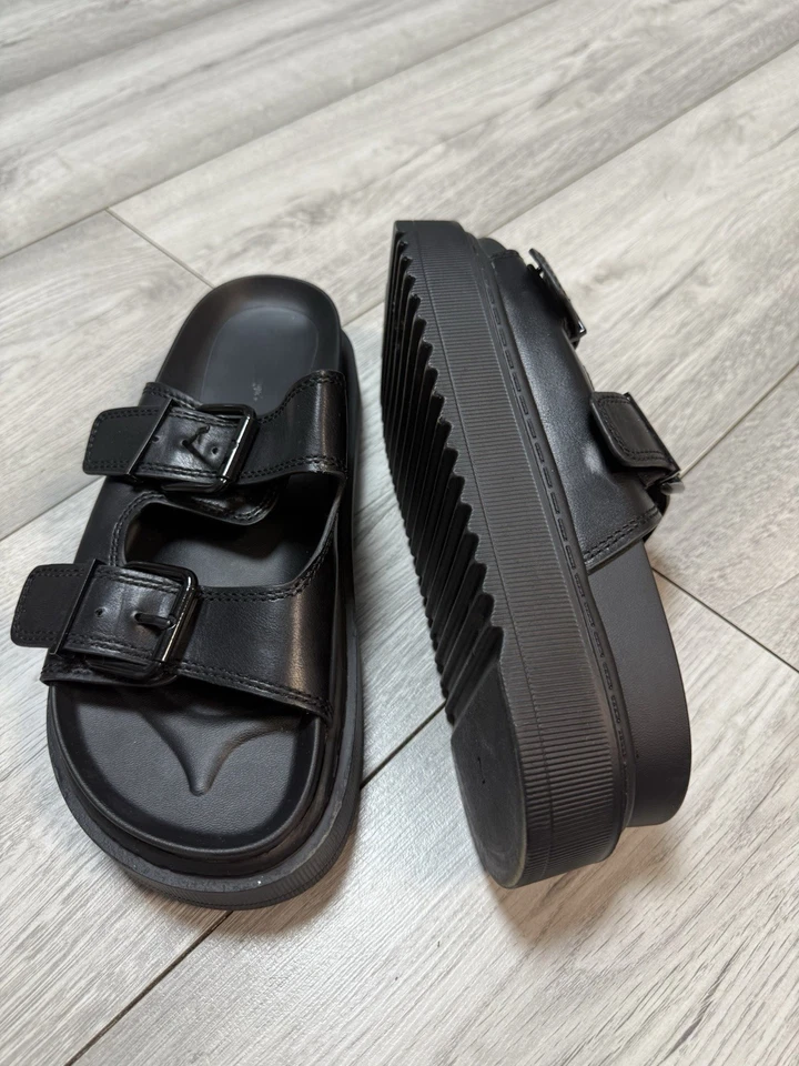 Call it spring womens mules size 7 platform slippers black - Image 4 of 4