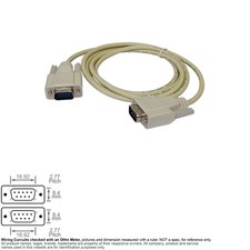 Cable Serial RS-232 DB9 DB 9-Pin Male Male RS232 6FT Straight-Thru