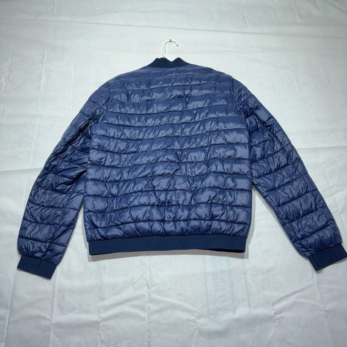 GUESS Herren Bomber Puffer Jacke Small Navy Blau Gesteppt Nylon Leichter Mantel - Bild 9 von 10