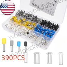 390Pcs AWG 2 4 6 8 10 12 14 16 Wire Ferrules Kits Crimp Terminals Connectors Kit