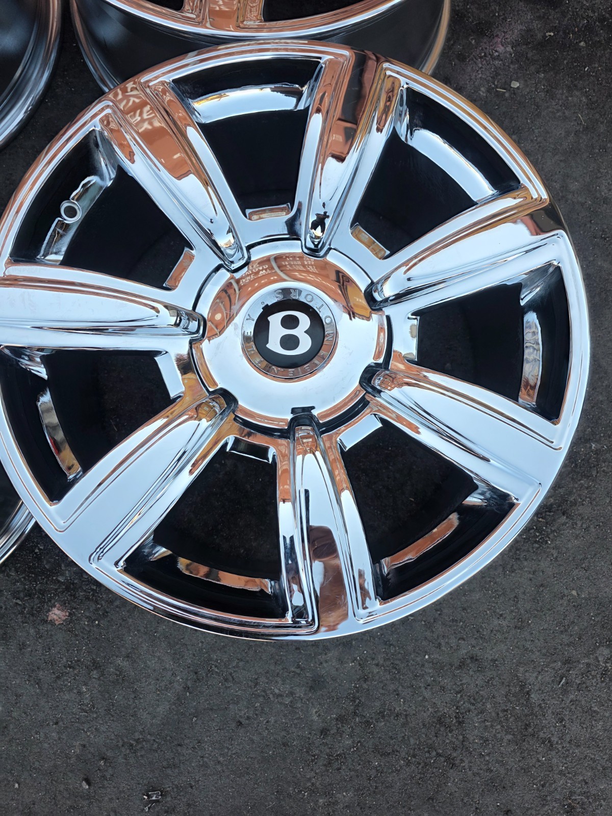 20" BENTLEY CONTINENTAL GT GTR 7 SPOKE SET (4) FACTORY WHEELS 3W0601025S CHROME