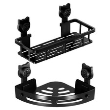 Detachable Wall Mounted Triangle Storage Rack Suction Cup Corner Storage Shelf